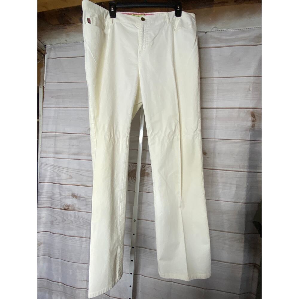 Vintage Lilly Pulitzer Women's Size 18 White Ankle Length Pants Trousers